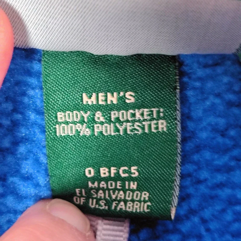 LL Bean Men XXL Tall Blue Fleece Snap Pullover Mock Neck Jacket big tall outdoor